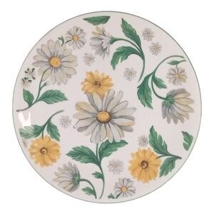 Vintage Daisy Garden Floral Country Plate Dessert or Bread Plate White